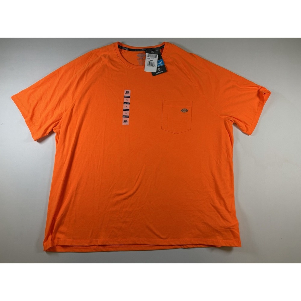 Dickies Men's Performance Temp-iQ Short Sleeve T Shirt 4XL Orange Cooling NWT!